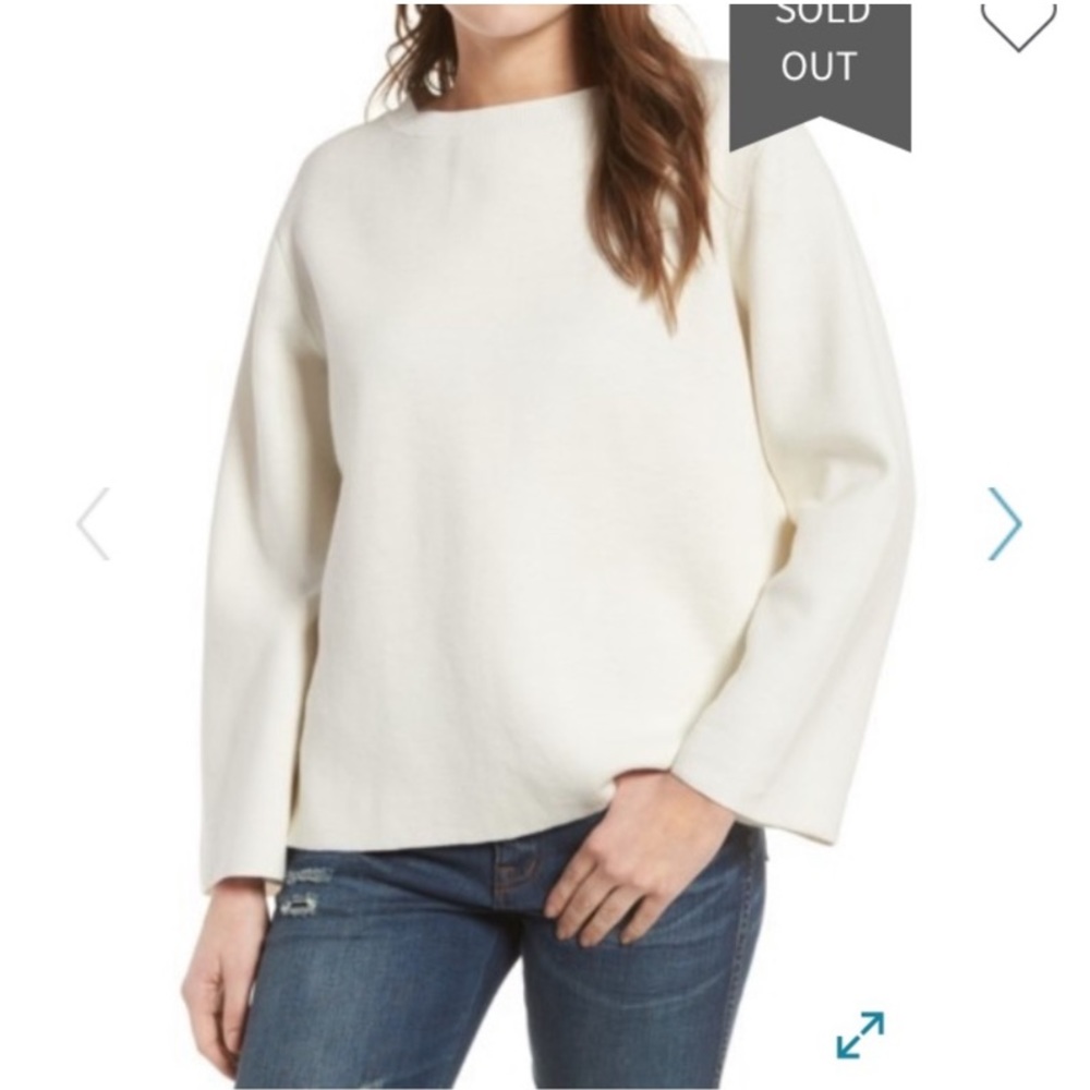 Madewell White Pullover Sweater with Tie Detail at Back